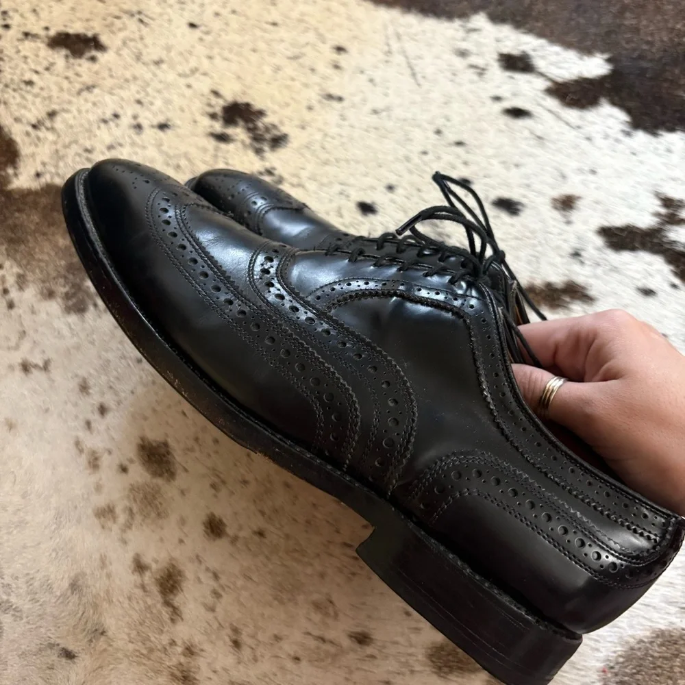 ALLEN EDMONDS Black Lace Up Dress Shoes Size 7.5‎
